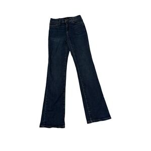 Express Womens Dark Wash Flare Leg Jeans Size 8 Indigo Denim Stretch